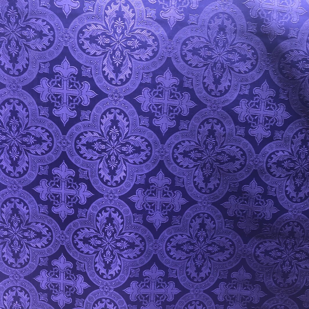 Woven Ecclesiastical Brocade, tone-on-tone Purple ideal for altars and vestments