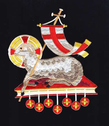 Silk Applique  #144 LAMB ON SEALS