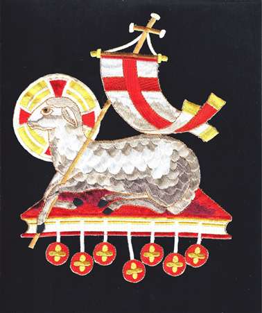 Silk Applique  #144 LAMB ON SEALS