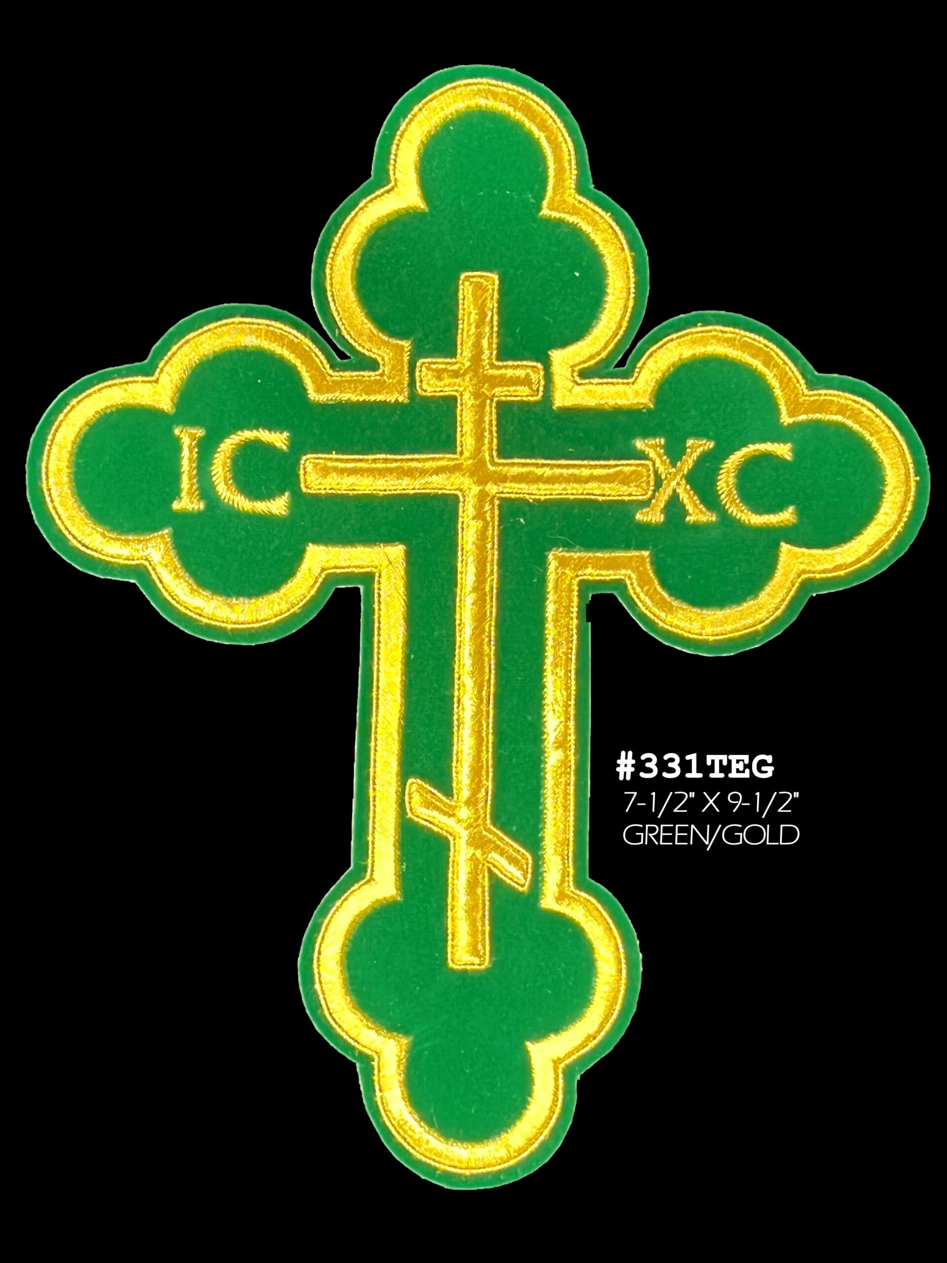 THREE BAR CROSS GREEN/GOLD