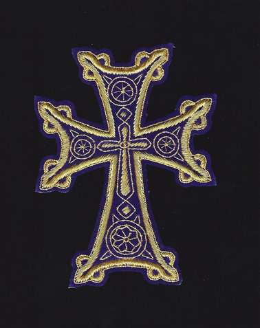 Armenian Cross 4" Purple/Gold