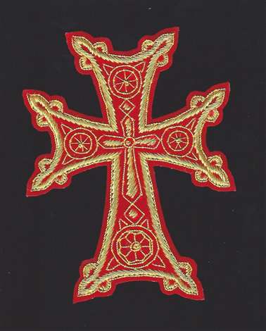 Armenian Cross 4" Red/Gold