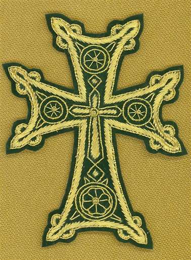 Armenian Cross 3" Green/Gold