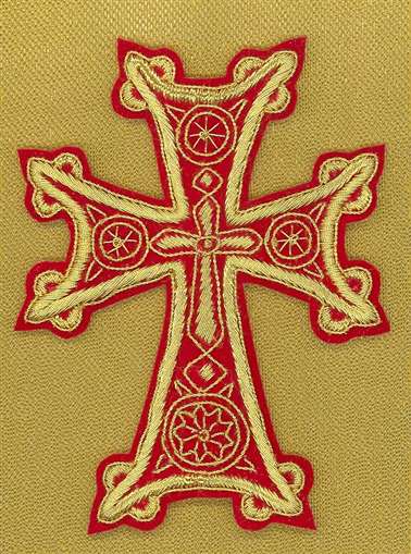 Armenian Cross 7" Red/Gold